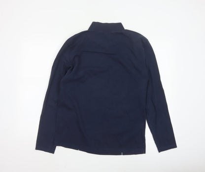 Atlas For Men Navy Long Sleeve Cotton Mock Neck Top Size S