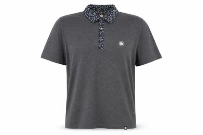 Pretty Green Womens Grey Polo Shirt L Paisley Collar Cotton