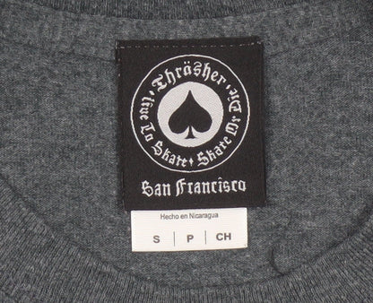 Thrasher Men's Grey Flame Logo Short Sleeve T-Shirt Size S
