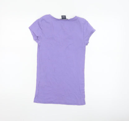 Ralph Lauren Women Purple V-Neck Basic Slim Fit T-Shirt M
