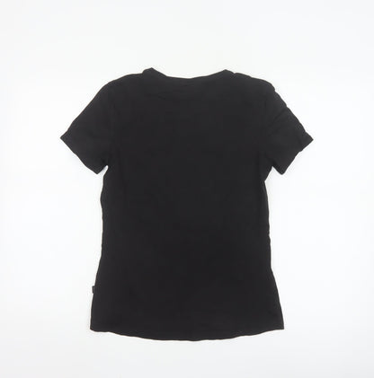Puma Girls Black Short Sleeve Crew Neck Logo T-Shirt Size 15-16 Years