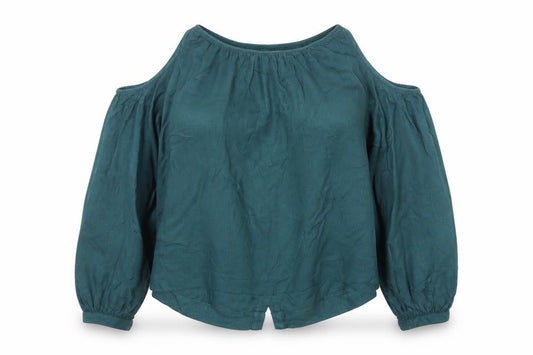 Vero Moda Women Green Off Shoulder Long Sleeve Blouse Size M