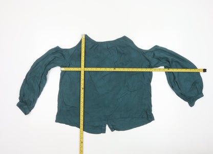 Vero Moda Women Green Off Shoulder Long Sleeve Blouse Size M