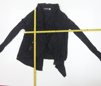 Mint Velvet Women's Black Size 8 Open Front Knit Cardigan