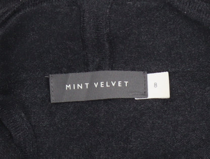 Mint Velvet Women's Black Size 8 Open Front Knit Cardigan