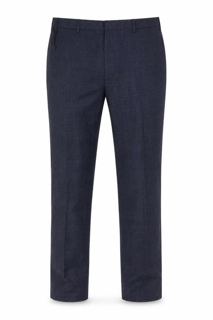 Marks and Spencer Men's Blue Check Regular Fit Trousers 38L