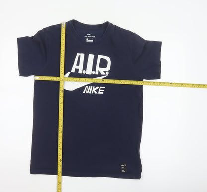 Nike Men's Navy Blue AIR Dri-FIT Graphic T-Shirt Size M