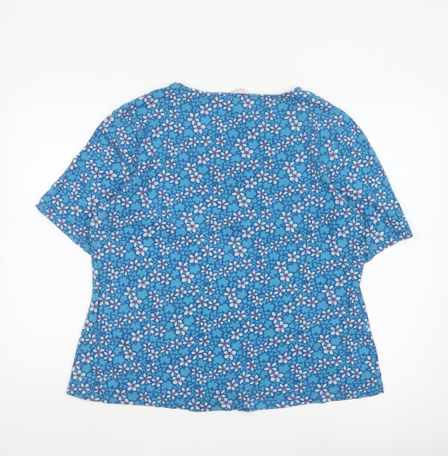 Seasalt Cornwall Women’s Blue Floral Organic Cotton T-Shirt UK 20