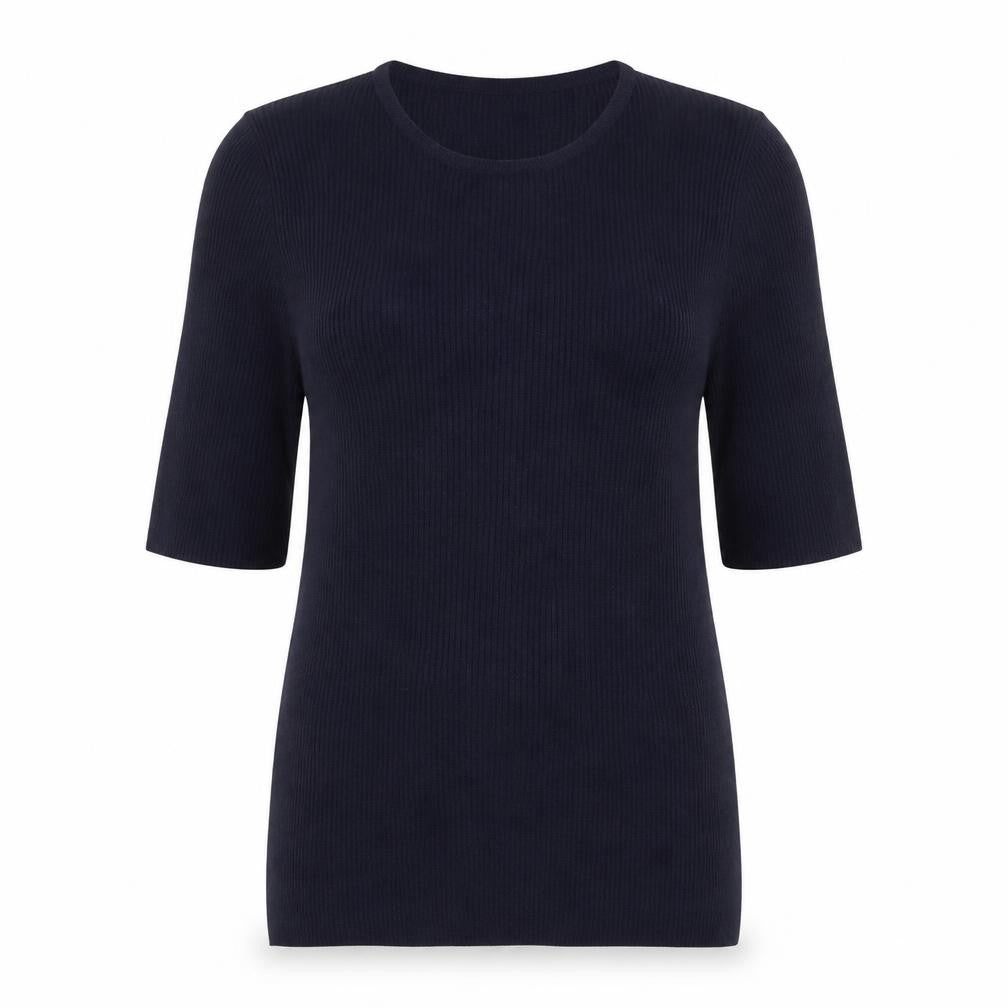 Boden Women’s Navy Blue Wool Knit Short Sleeve Jumper UK 16