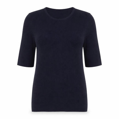 Boden Women’s Navy Blue Wool Knit Short Sleeve Jumper UK 16