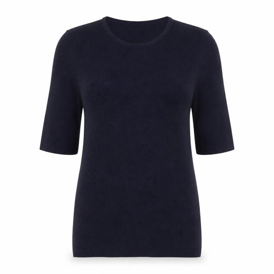 Boden Women’s Navy Blue Wool Knit Short Sleeve Jumper UK 16