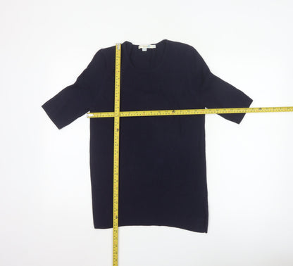 Boden Women’s Navy Blue Wool Knit Short Sleeve Jumper UK 16