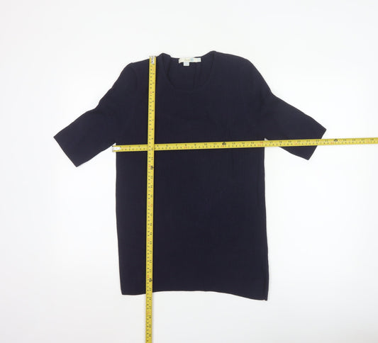 Boden Women’s Navy Blue Wool Knit Short Sleeve Jumper UK 16