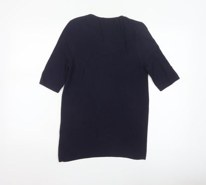 Boden Women’s Navy Blue Wool Knit Short Sleeve Jumper UK 16