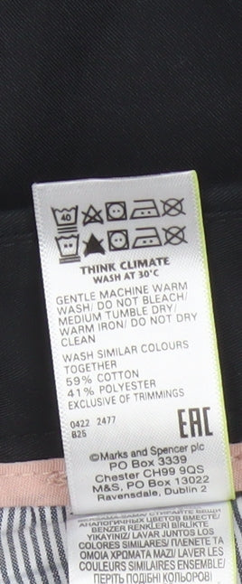 Marks and Spencer Women's Black Chino Trousers Size 10 Short