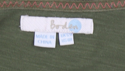 Boden Women Green Size 12 A-Line Cotton Knee Length Dress