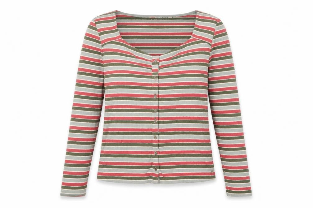 Fat Face Women’s Multicoloured Striped Button-Up Top Size 14 Cotton Blend