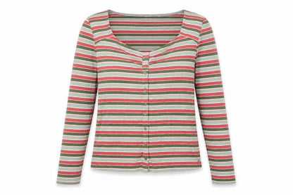 Fat Face Women’s Multicoloured Striped Button-Up Top Size 14 Cotton Blend