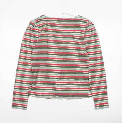 Fat Face Women’s Multicoloured Striped Button-Up Top Size 14 Cotton Blend