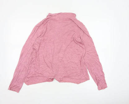 Boohoo Women’s Pink Long Sleeve Button-Up Shirt UK 6