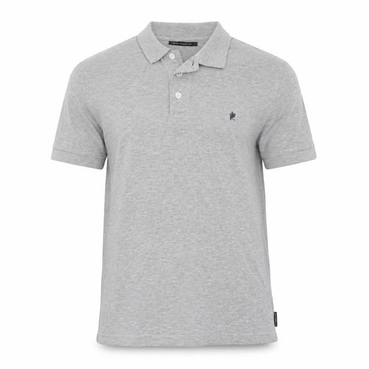 French Connection Women Grey Polo Shirt S Short Sleeve Cotton
