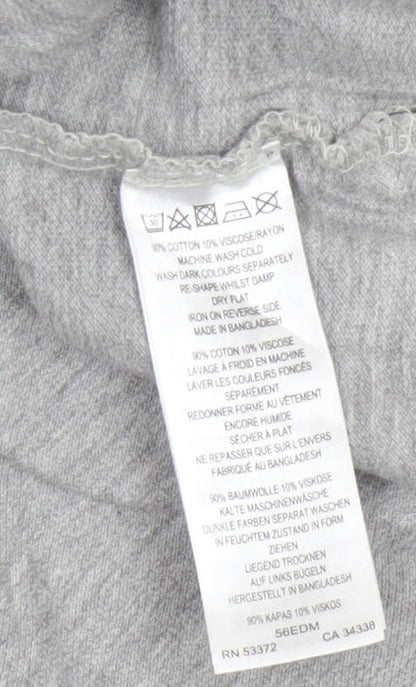 French Connection Women Grey Polo Shirt S Short Sleeve Cotton