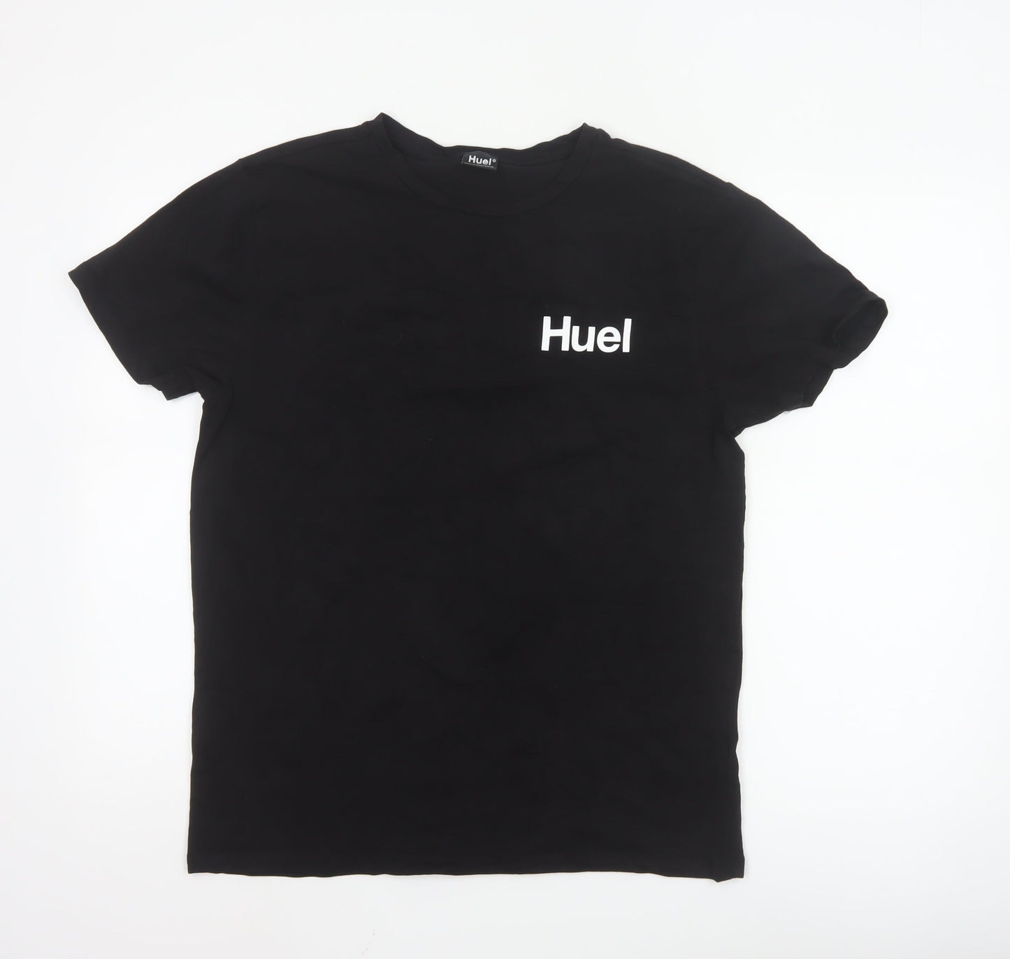 Huel Men's Black Short Sleeve Cotton Crew Neck T-Shirt M