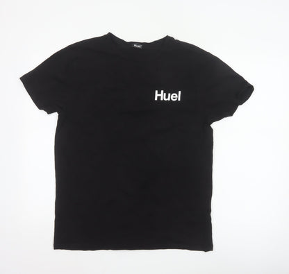 Huel Men's Black Short Sleeve Cotton Crew Neck T-Shirt M