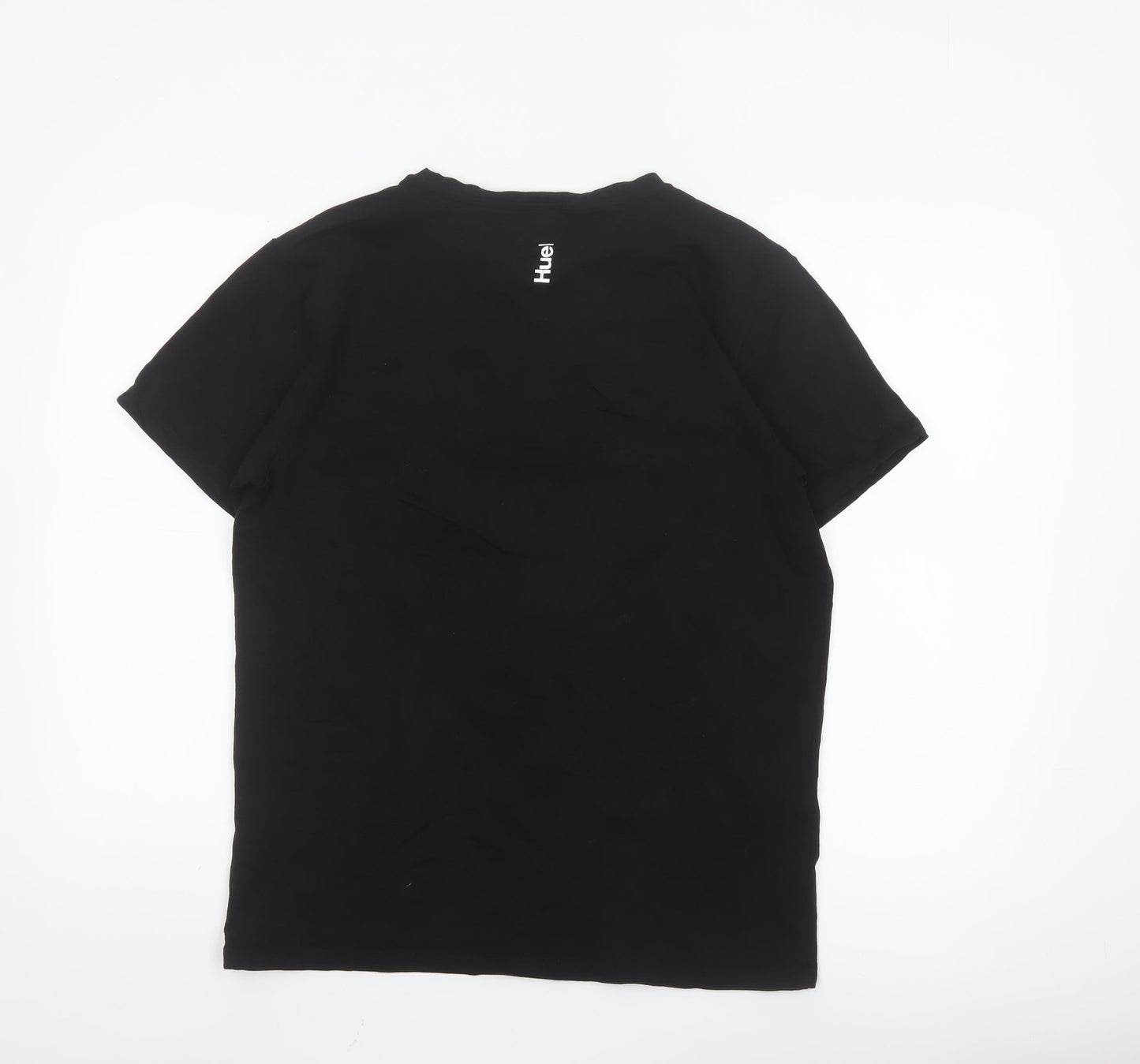 Huel Men's Black Short Sleeve Cotton Crew Neck T-Shirt M