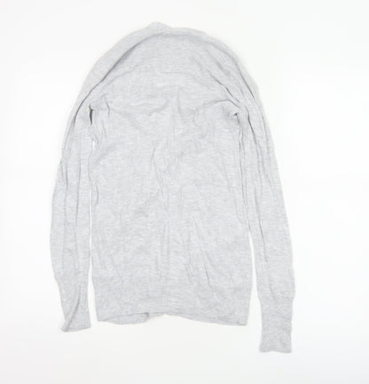 Hollister Women Grey Knit Long Sleeve Button Cardigan Small