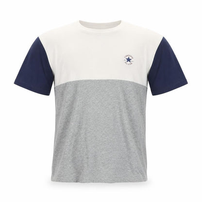 Converse Men's Grey Colourblock Crew Neck Short Sleeve T-Shirt M