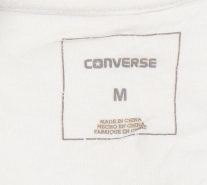 Converse Men's Grey Colourblock Crew Neck Short Sleeve T-Shirt M