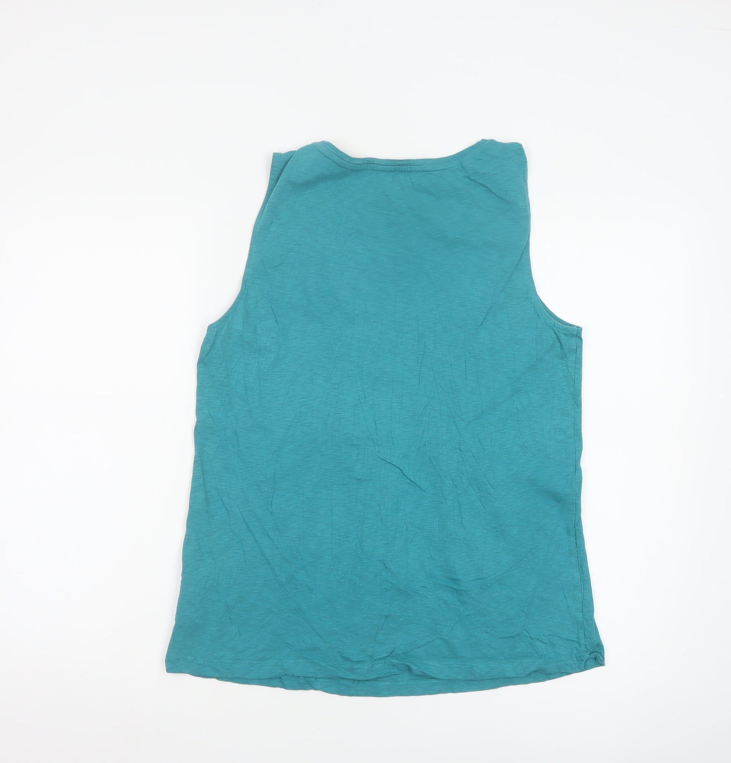White Stuff Women's Blue Cotton Scoop Neck Tank Top Size 14