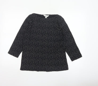 Marks and Spencer Women’s Black Polka Dot Cotton Tunic Blouse Size 14