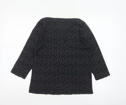 Marks and Spencer Women’s Black Polka Dot Cotton Tunic Blouse Size 14
