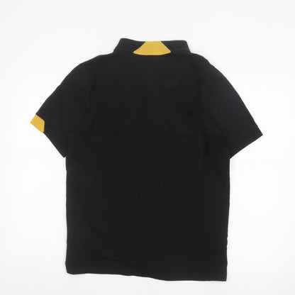 Replay Men's Black Regular Fit Cotton Polo Shirt M