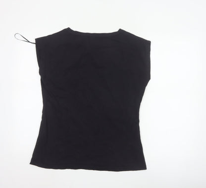 Joe Browns Womens Black Graphic Sleeveless Cotton T-Shirt Size 14