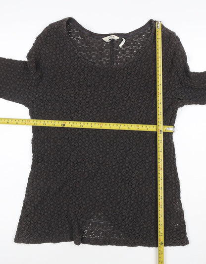 FatFace Women Brown Knit Cotton Pullover Jumper Size 14