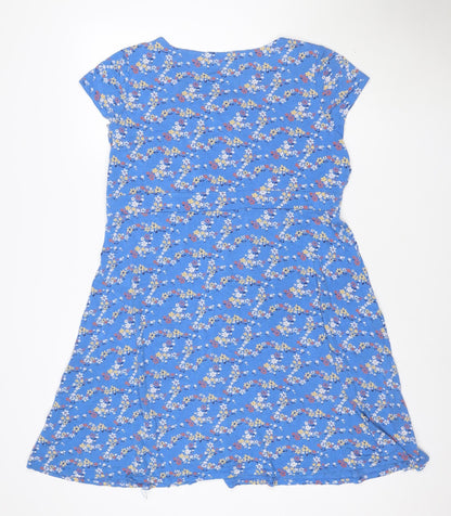 Seasalt Cornwall Women’s Blue Floral Fit & Flare Dress Size 12
