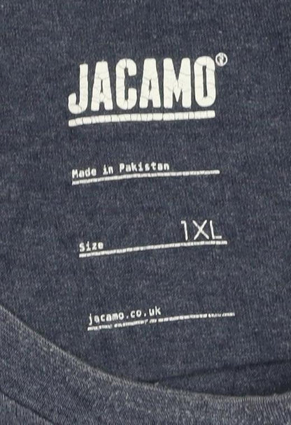 Jacamo Men's Blue Nature Print Crew Neck 1XL T-Shirt