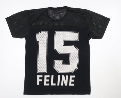ELLA EYRE Women's Black Jersey Sports T-Shirt Size M