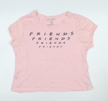 Friends Women's Pink Short Sleeve Cotton T-Shirt Size L