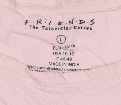 Friends Women's Pink Short Sleeve Cotton T-Shirt Size L