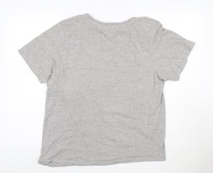 Amara Reya Womens Grey Sequin Star T-Shirt Size XL