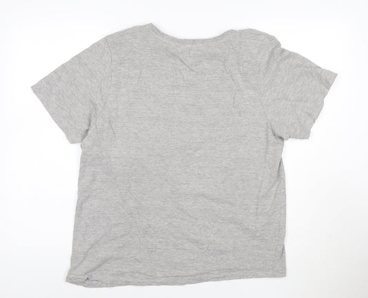 Amara Reya Womens Grey Sequin Star T-Shirt Size XL