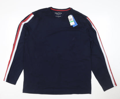 Nautica Men Blue Long Sleeve Performance T-Shirt L