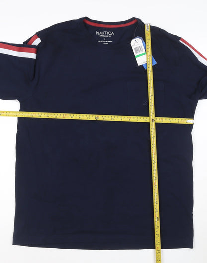 Nautica Men Blue Long Sleeve Performance T-Shirt L