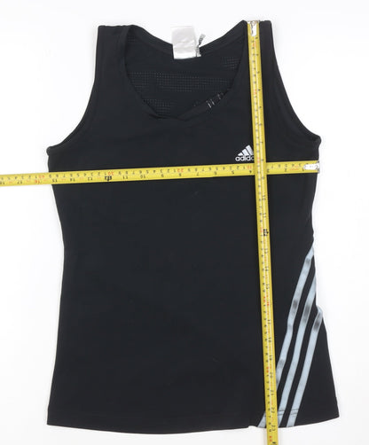 adidas Womens Black Climalite V-Neck Tank Top Size 12 Gym Fitness