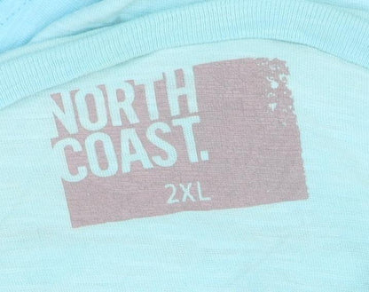 North Coast Men's Blue 2XL Cotton Graphic Crew Neck T-Shirt
