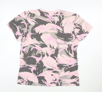 Adidas Womens Multicoloured Camouflage Cotton T-Shirt Size S